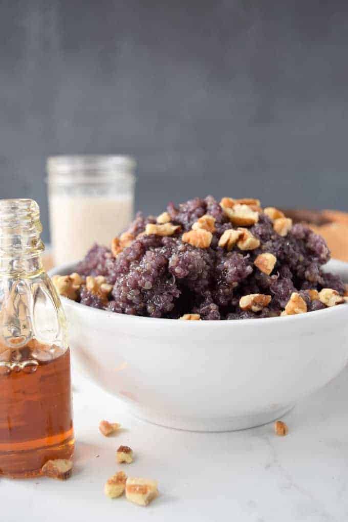 Blueberry quinoa breakfast bowl.