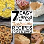 7 easy delicious plant-based thanksgiving recipes banner.