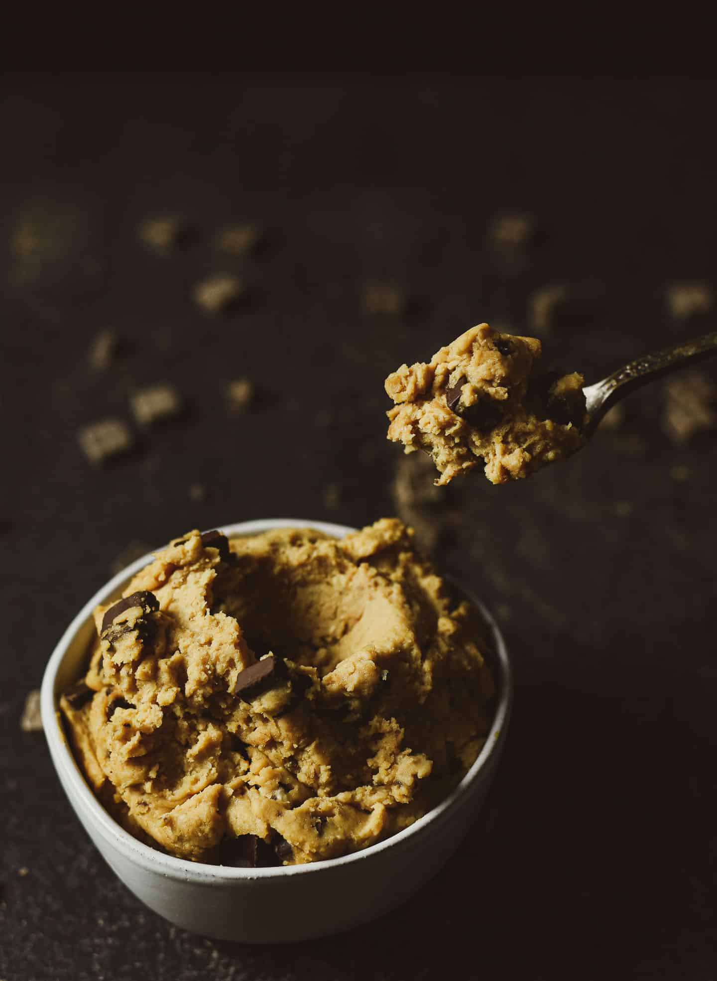 This Vegan Edible Cookie Dough is healthy, delicious, and so easy to make. All you need are a few simple ingredients to make this incredibly decadent dessert. It's naturally gluten-free, dairy-free, and ready in 5 minutes. 