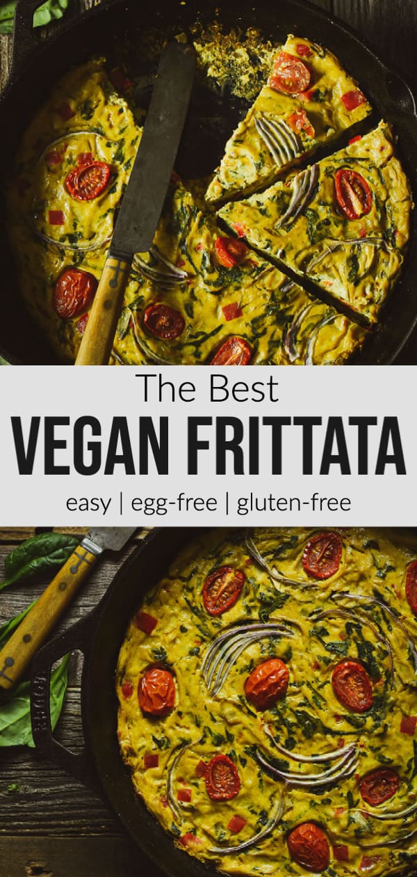 vegan frittata two pictures for pinterest.