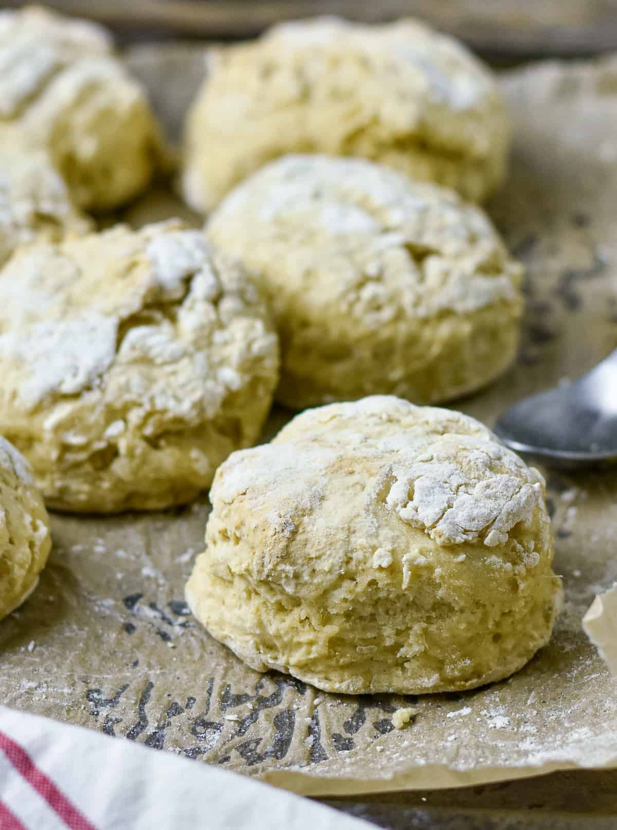 vegan biscuit on baking sheet