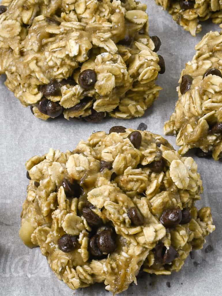 Oatmeal cookie with chocolate chips.