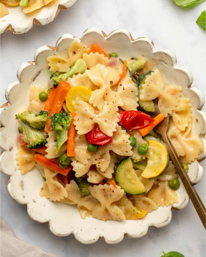one bowl vegan pasta primavera