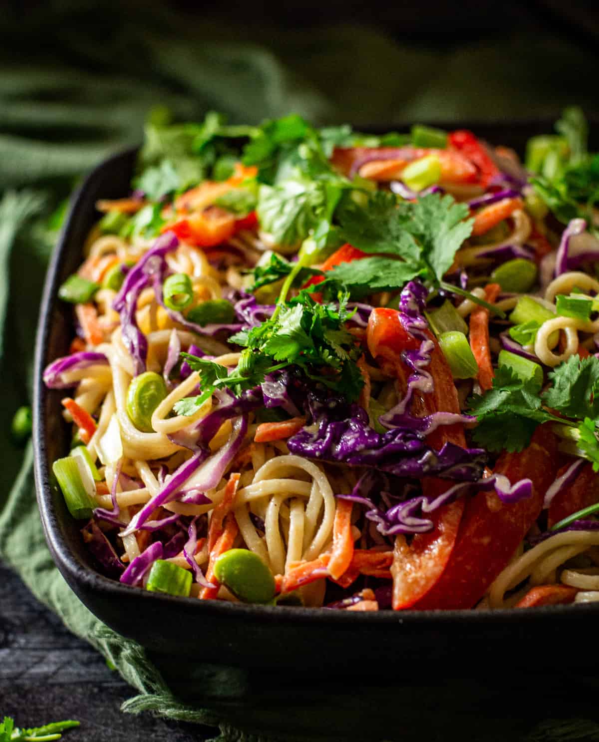 vegan thai noodle salad in bowl