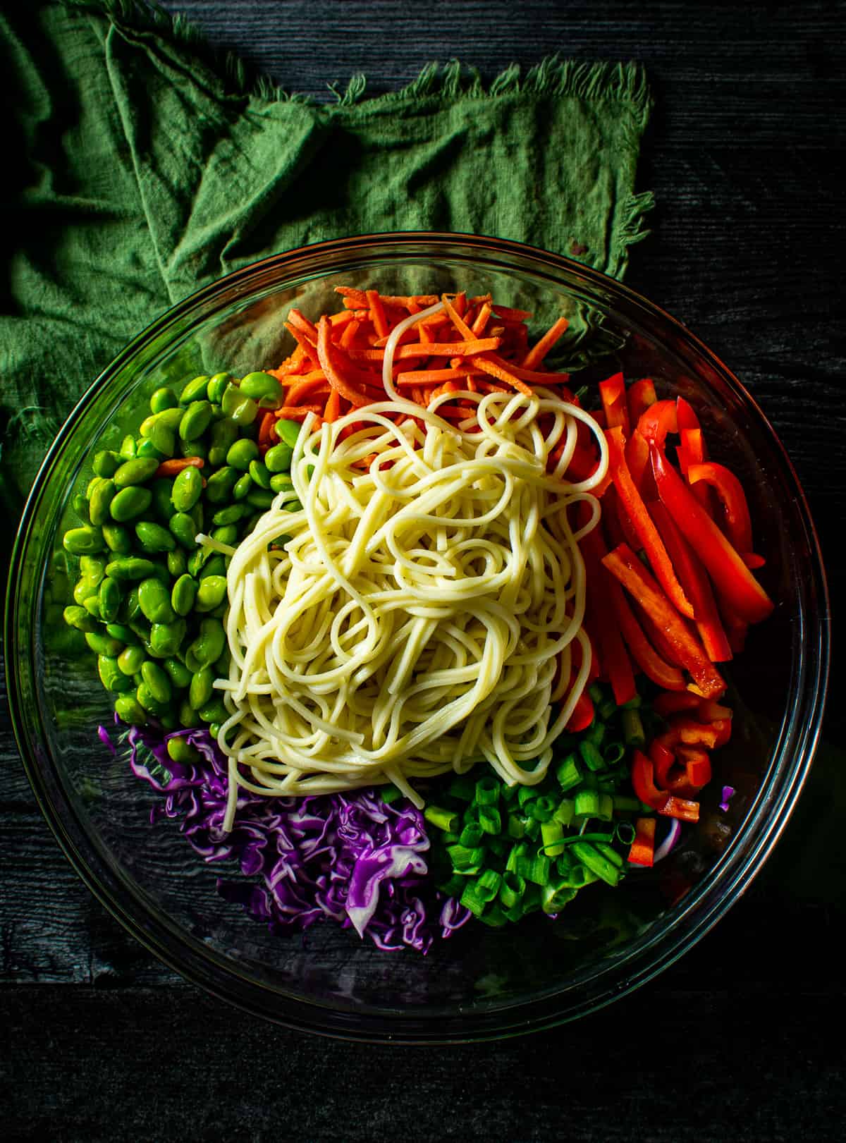 noodles and veggies in bowl