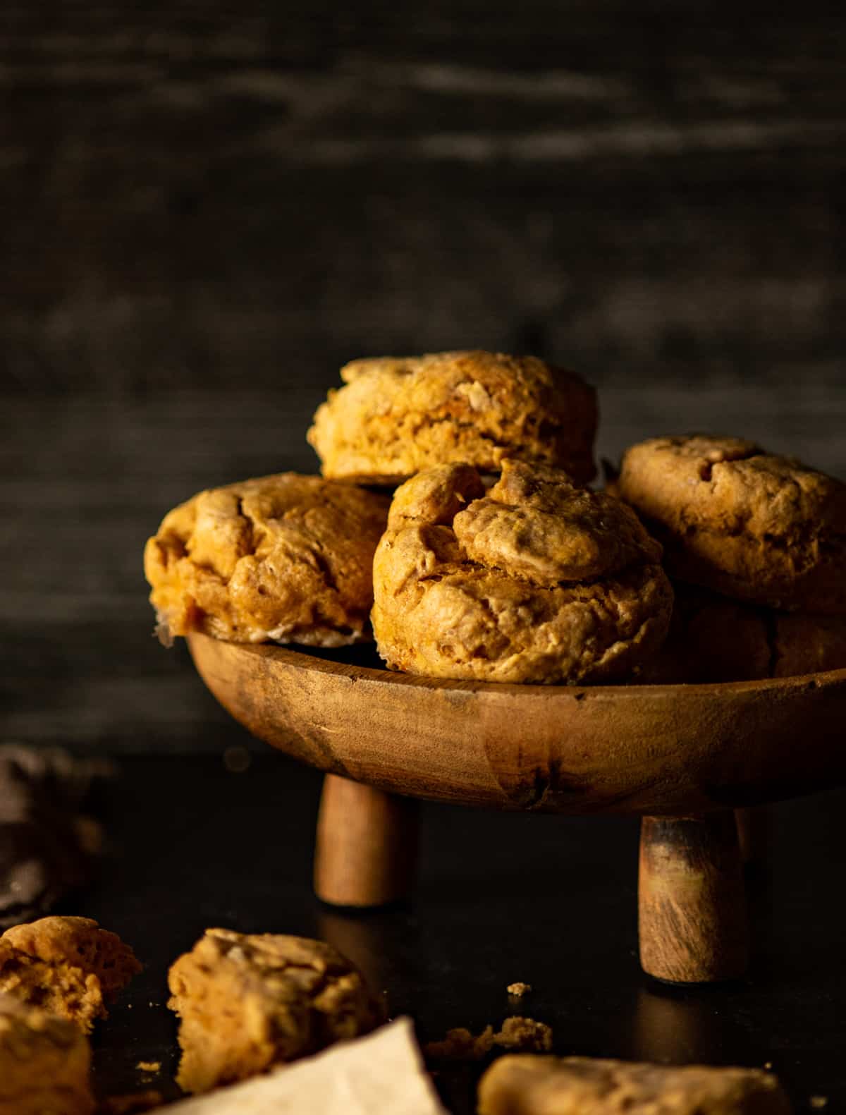 bowl of sweet potato biscuits
